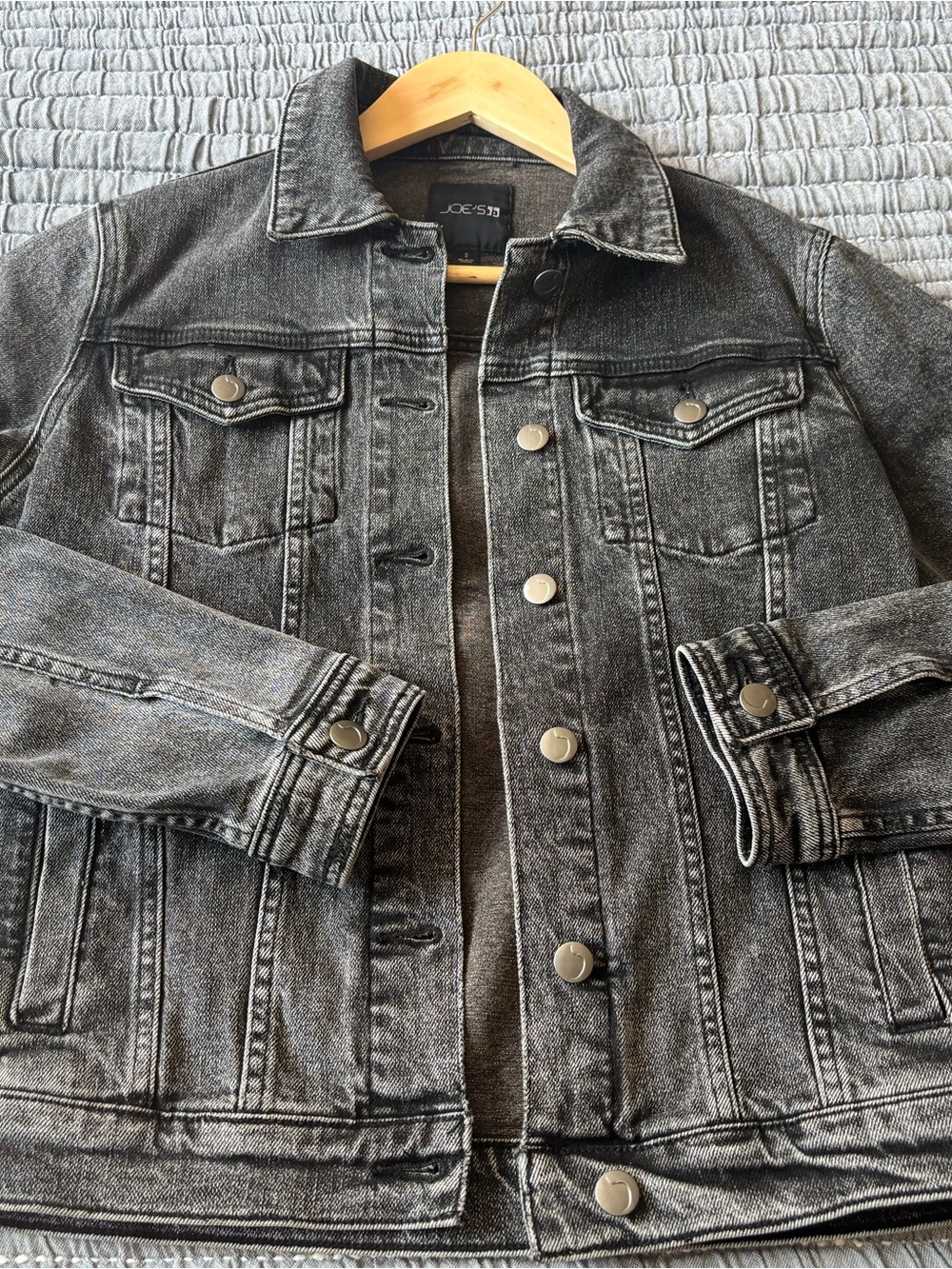 Joe's Jeans Distressed Charcoal Denim Trucker Jacket